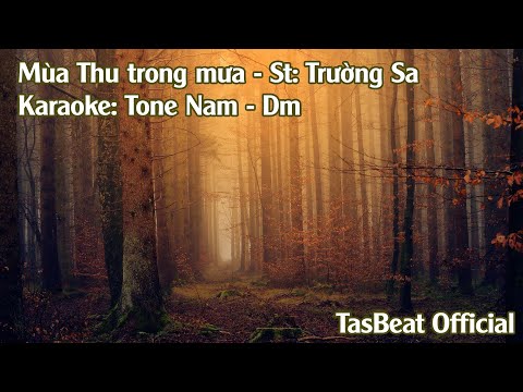 Karaoke Mùa Thu Trong Mưa - Tone Nam | TAS BEAT