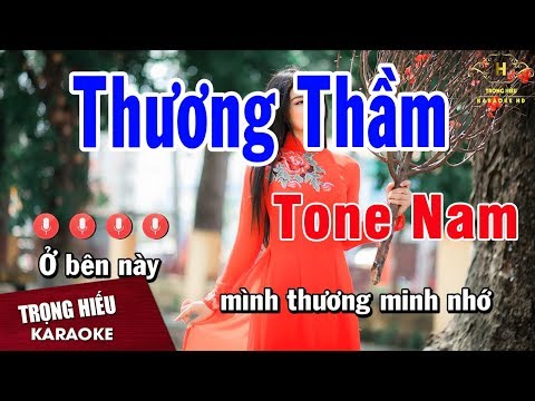 Karaoke Thương Thầm Tone Nam Nhạc Sống | Trọng Hiếu