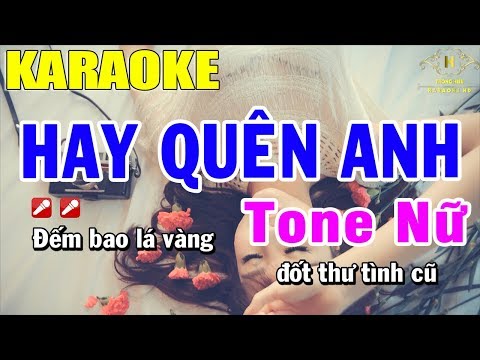 Karaoke Hãy Quên Anh Tone Nữ Nhạc Sông | Trọng Hiếu