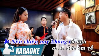 Em Về Kẻo Trời Mưa Karaoke Song Ca - Quang Lập Trang Hạ - Karaoke Nhạc Vàng Song Ca