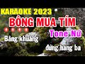 Bông Mua Tím Karaoke Tone Nữ Nhạc Sống 2023 | Trọng Hiếu